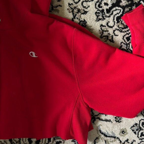 Champion Womens Reverse Weave Cropped Cut-Off Hoodie - Size Medium - Picture 2 of 7